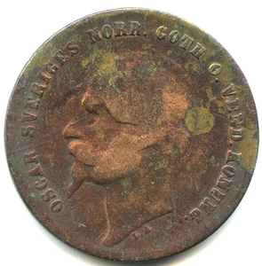 Norway 2 Öre Oscar 1858 No.7241 - Picture 1 of 2