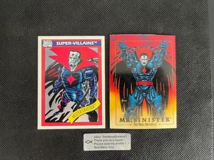 ¡Lote Mr. Sinister! 2 cartas Marvel diferentes 1990 1992, sin duplicados - Imagen 1 de 2