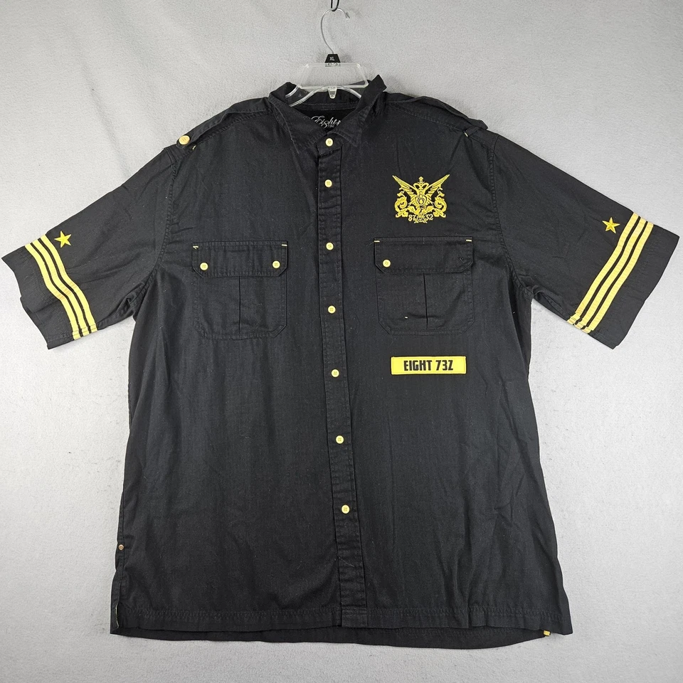 Camisa Eight 732 Para Hombre 3XL Negra Manga Corta Abotonada Captns y Tripulaciones Piloto Foto 1 de 4