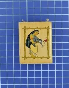 Estampida de goma Pocahontas juguetona marco Meeko A1024E sello de goma montado - Imagen 1 de 4