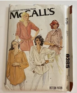 Camisa túnica con botones McCall’s 6385 patrón de costura para damas talla 10-12 SIN CORTAR - Imagen 1 de 2
