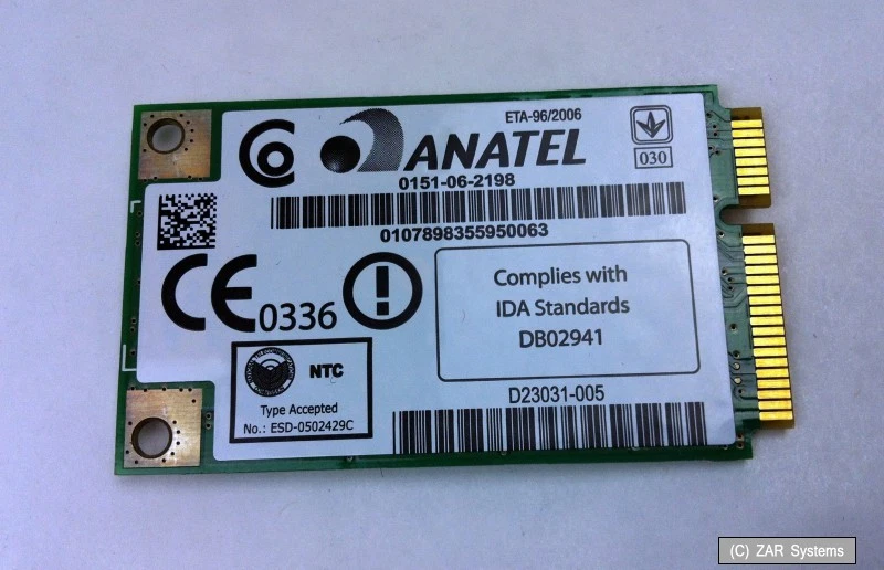 Intel PRO Mini PCI WM3945ABG WLAN WiFi Card, Karte für Notebooks, 3945ABG, Bulk - Bild 1 von 1