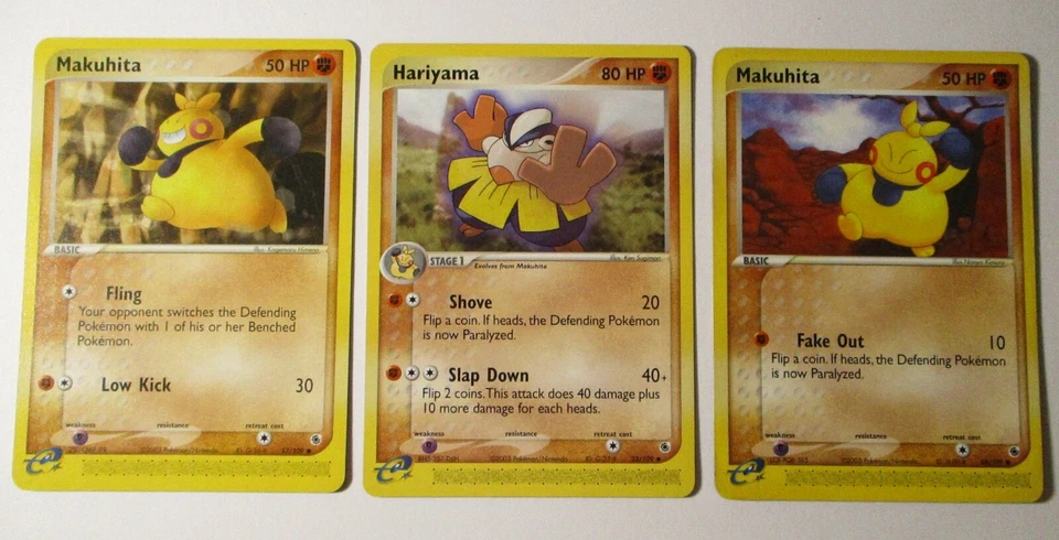 Makuhita 56/109 & 57/109 Hariyama 33/109 EX Ruby & Sapphire 3 Pokemon Card - Image 1 of 1