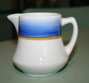 Mayer China Restaurant Ware Blue & Gold Stripe Individual Serve Creamer - Picture 1 of 6