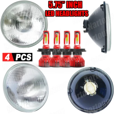4pcs 5.75" 5-3/4" White LED Headlights Hi Lo Beam fits Ford Thunderbird Torino/ Foto 1 de 4