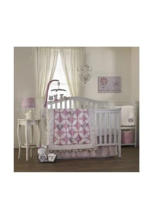 Lolli Living Violet 7Pc Crib Bedding Set Include Lamp/Wall Art *New* - Image 1 of 4