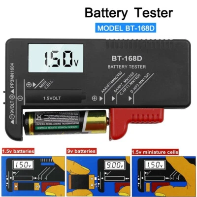 Universal Digital Battery Volt Tester Checker for Button Cell AA/AAA/C/D/9V/1.5V - Image 1 of 4
