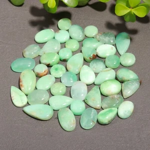 43 Pcs 246 Cts Natural Chrysoprase Gemstone Cabochon Lot 11x20-10x10mm #12341 - Picture 1 of 9