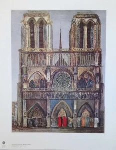 NOTRE DAME Paris /  Maurice Utrillo selten, NEU hochw. Lichtdruck Kunstdruck - Bild 1 von 5
