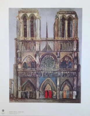 NOTRE DAME Paris /  Maurice Utrillo selten, NEU hochw. Lichtdruck Kunstdruck - Bild 1 von 4