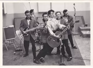 GENE VINCENT AND THE BLUE CAPS c 1957 Fotofolio 1980s UK Postcard - Picture 1 of 2