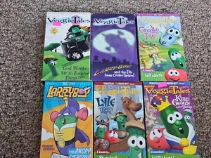 Veggietales lot of 6 VHS- Self Worth~Sharing~Selfishness~Forgiveness~Angry Eye - Picture 1 of 11