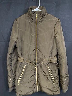 Chaqueta Parka Express SKU 7920 Mujer Verde Oliva Con Cinturón Talla S Foto 1 de 4