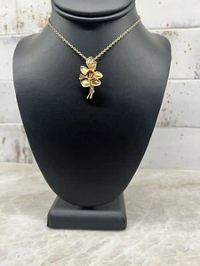 Vintage AVON Leaves Flower Chain Necklace Pendent Pin Brooch - Picture 1 of 4