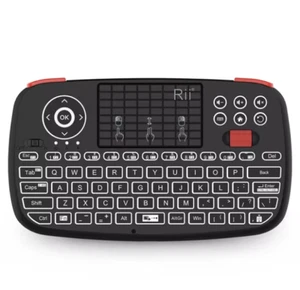 Rii I4 Mini Bluetooth Keyboard with Touchpad, Blacklit Portable Wireless English - Picture 1 of 4