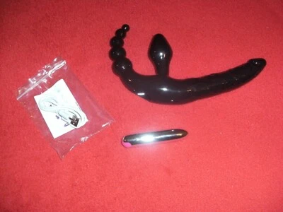 Strapon double gode ceinture anal et vaginal vibrant taille S - Photo 1/3