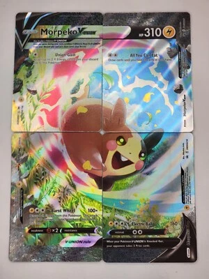 Morpeko V-Union 4 Card SET, FULL ART Sword & Shield BLACK STAR PROMO 2022 ALL 4! - Image 1 of 4