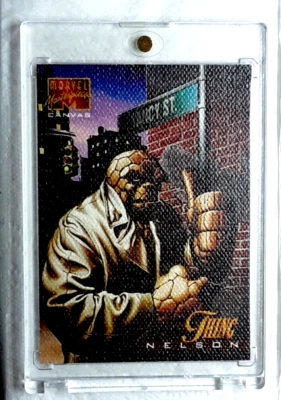 1995 Marvel Limited Edition Canvas Card 21 THING. FREE ONE-TOUCH-HOLDER - Image 1 of 2