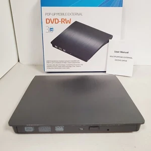 7/8" Slim External CD/DVD Burner USB 3.0 / 2.0 Reader Player PC Laptop ROM Drive - Picture 1 of 20