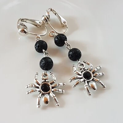 OHRCLIPS CLIPS GOTHIC SPINNEN LAVAPERLEN - Bild 1 von 2