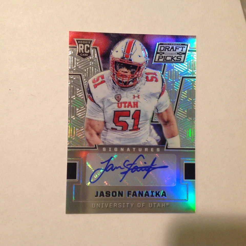 JASON FANAIKA #290 UTAH 49ERS RC Auto 2016 Panini PRIZM DRAFT PICKS Refractor - Image 1 of 1