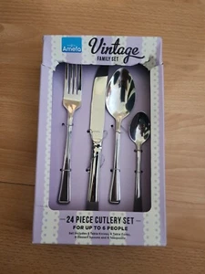 24 piece 6 persons Cutlery set Vintage Bead AMEFA RRP 45Eur high end quality - Imagen 1 de 4