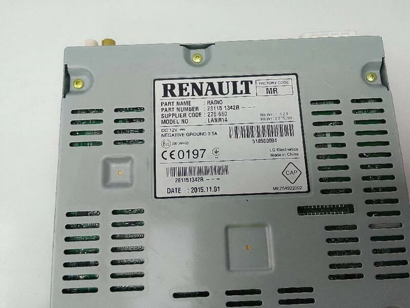 281151342R radio per RENAULT ESPACE V (02.2015- ) 1598 CC 160 CV (118 1078415 - Immagine 1 di 4