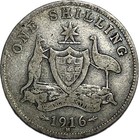 1916 M Australia One Shilling George V Silver Coin World #607