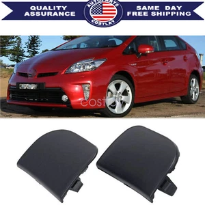 PARA 2012-2015 TOYOTA Prius 2 piezas negro parachoques delantero remolque gancho para ojos - Imagen 1 de 4