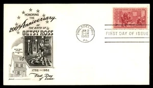 MayfairStamps US FDC 1952 Pennsylvania Betsy Ross American Flag Fleetwood First - Picture 1 of 2