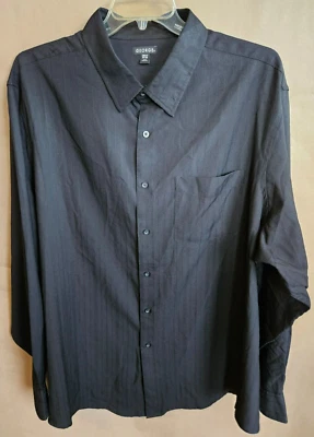 CAMISA GEORGE HOMBRE MANGA LARGA CORTE CLÁSICO BOLSILLO CUELLO NEGRA TALLA 3XL #4210 Foto 1 de 4