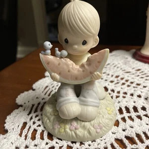 Precious Moments: Water-Meloncholy Watermelon Boy Day Without You 521515 No Box - Picture 1 of 5