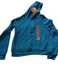 Girls MEMBERS MARK Teal Quarter Zip Hoodie Size 8 New - Picture 1 of 5