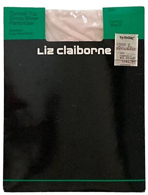 Liz Claiborne Control Top Pantyhose Hose Sheer Dress Shell Pink S 2 New Old Sale - Image 1 of 4