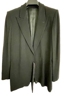 JEAN PAUL GAULTIER Femme Black Wool Blend Blazer, Drawstring Waist Size UK 8 - Picture 1 of 4