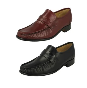 *SALE* THOMAS BLUNT Clapham Mens Slip on shoes in Burgundy and Black Leather - Picture 1 of 10
