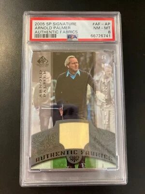 2005 SP SIGNATURE GOLF ARNOLD PALMER AUTHENTIC TOURNAMENT WORN FABRICS PSA 8 - Image 1 of 2
