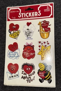 Vintage 80’s Eureka VALENTINSTAG 36 Herz Aufkleber Neu - Bild 1 von 2