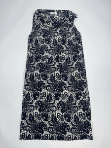 Nicole Farhi Shift Dress UK 8 Silk Black Cream Patterned Pockets Knee Length - Picture 1 of 13