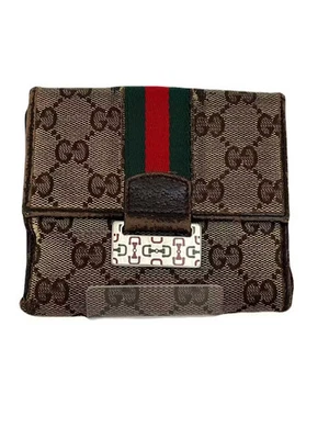 Cartera Gucci Plegable Lona Beige USADA E0703-8 Foto 1 de 4