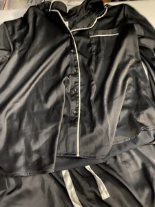 Pigiama nuovo con etichette Stars Above nero set raso 2 pezzi pigiama donna XXL pantaloncini e top - Foto 1 di 10