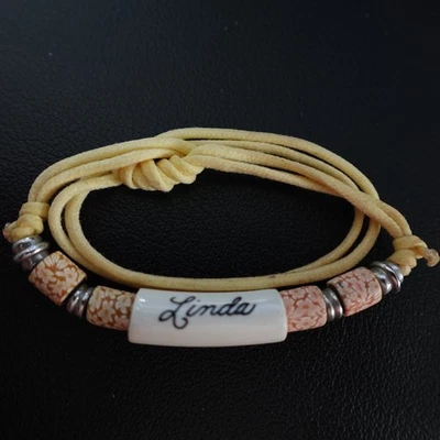 Linda Colar Gargantilha Personalizado Boho Forno Disparado Hippie Nome Indie Amarelo - Imagem 1 de 4