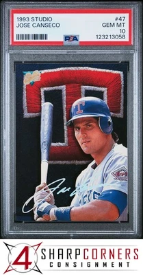 1993 STUDIO #47 JOSE CANSECO RANGERS PSA 10 - Image 1 of 3