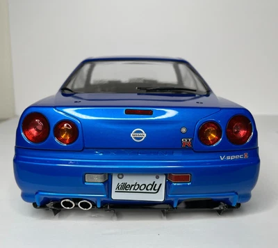 Killerbody Nissan Skyline R34 1/10 RC Car Body Blue Finished GT-R BNR34 RC Drift - Image 1 of 4