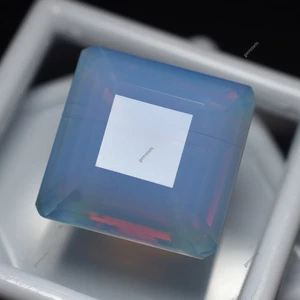Lab Created Sparkling Sky-Blue Opal 42.90 Ct Loose Square Gemstone CERTIFIED - Picture 1 of 6