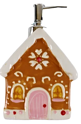 10 FRESAS Street Gingerbread House - Dispensador de jabón de Navidad 7" de alto Foto 1 de 4
