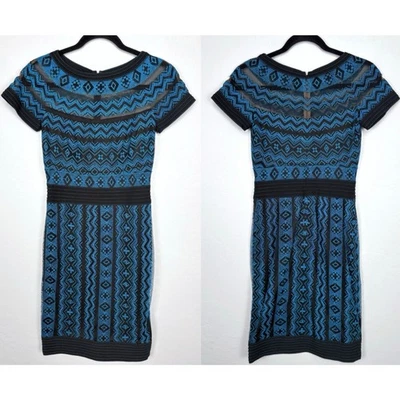 Tadashi Shoji Embroidered Short Sleeve Dress Size 0 Contemporary Modern Cocktail - Image 1 of 4