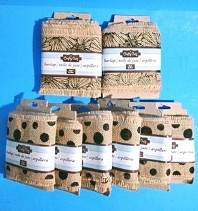 Crafty Cuts printed Burlap Polka Dots  & Floral 3 Yards 2.74 M -  New Lot 0f 8 - Picture 1 of 12