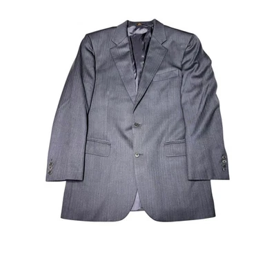 Brooks Brothers Madison 1818 Gray Herringbone Wool Blazer Jacket Mens 40L - Image 1 of 4