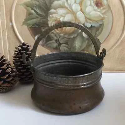 11 ⚜️ Ancien Chaudron En Cuivre Martelé Vintage - Photo 1/4